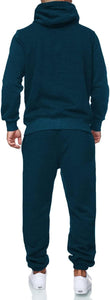 Men's Blue Long Sleeve Hoodie Long Sleeve 2pc Sweatsuit