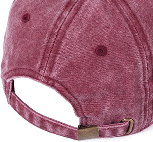 Men's Vintage Washed Cranberry Distressed Baseball Cap