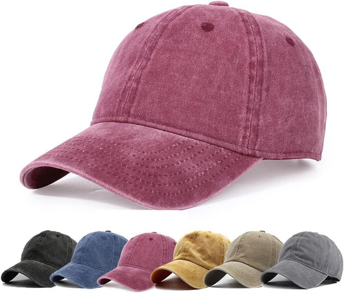 Men's Vintage Washed Cranberry Distressed Baseball Cap