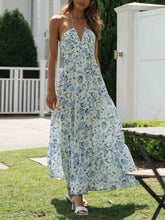 Load image into Gallery viewer, Boho Dream Light Blue Halter Maxi Dress