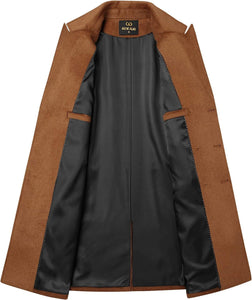 The New Yorker Camel Wool 4 Button Long Sleeve Double Breasted Trench Coat