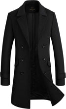Load image into Gallery viewer, The New Yorker Navy Wool 4 Button Long Sleeve Double Breasted Trench Coat