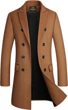 Load image into Gallery viewer, The New Yorker Black Wool 4 Button Long Sleeve Double Breasted Trench Coat