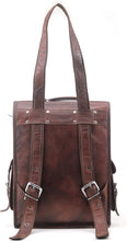 Load image into Gallery viewer, Handmade Brown Vintage Leather Laptop Messenger Bag Backpack