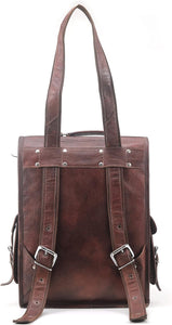 Handmade Brown Vintage Leather Laptop Messenger Bag Backpack