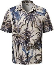 Load image into Gallery viewer, Men&#39;s Khaki Grey Island Style Short Sleeve Shirt