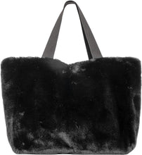 Load image into Gallery viewer, Winter Style Large Black Faux Fur Tote Handbag
