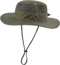 Load image into Gallery viewer, Men&#39;s Black Sun Hat Wide Brim Bucket Beach Safari Fishing Hat