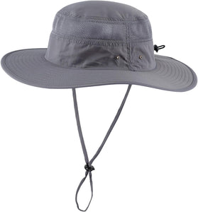 Men's Black Sun Hat Wide Brim Bucket Beach Safari Fishing Hat