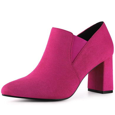 Hot Pink Pointy Suede Ankle Boots
