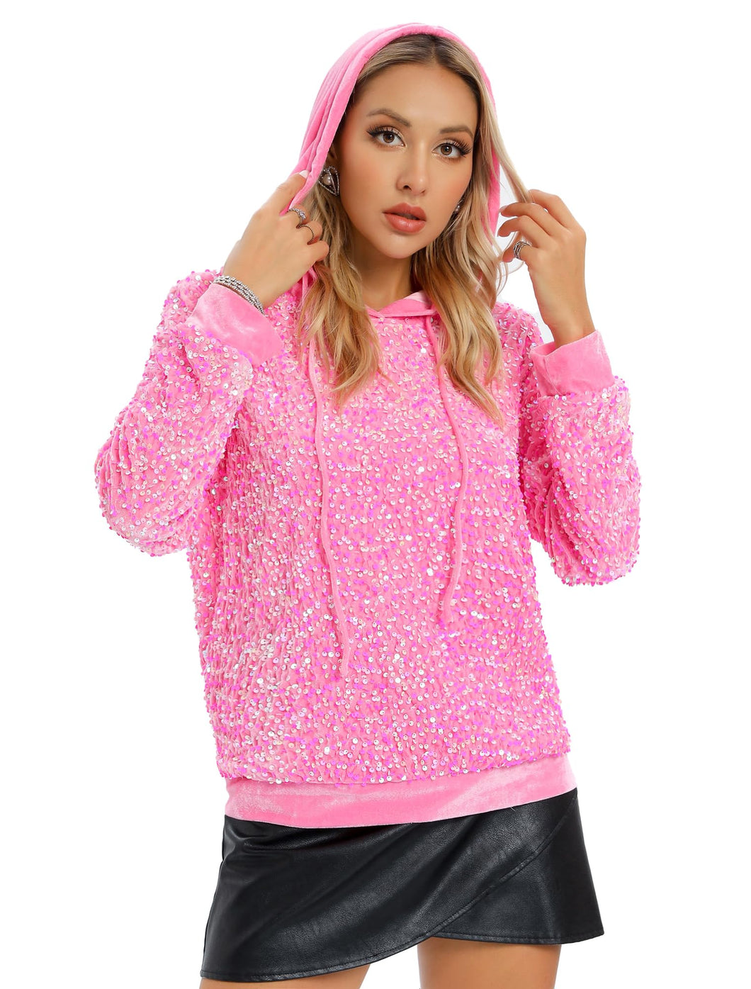 Pink discount sequin sweatshirt