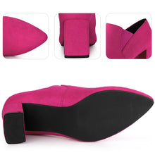 Load image into Gallery viewer, Hot Pink Pointy Suede Ankle Boots