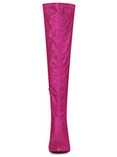 Load image into Gallery viewer, Hot Pink Stylish Glitter Over The Knee Boots