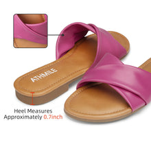 Load image into Gallery viewer, Hot Pink Casual Leather Summer Flat Sandals