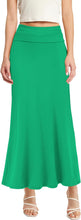 Load image into Gallery viewer, Soft &amp; Comfy Green  High Waist Fold Over Knit Maxi Skirt