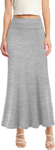 Load image into Gallery viewer, Soft &amp; Comfy Dark Grey High Waist Fold Over Knit Maxi Skirt