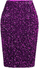 Load image into Gallery viewer, Sequined Pink High Waist Pencil Skirt