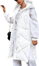 Load image into Gallery viewer, Oversized Black Sleeveless Zippered Puffer Long Vest Coat