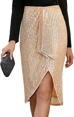 Gold Sequined Sparkle Skirt w/Sash