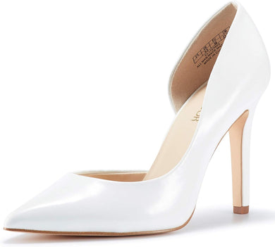 White Classic 4 Inch Stiletto Fashion Heel Pumps