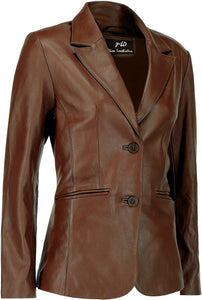 Women's Pink Lambskin Leather Long Sleeve Jacket