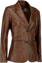 Load image into Gallery viewer, Women&#39;s Hunter Green Lambskin Leather Long Sleeve Jacket