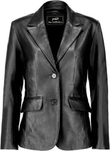 Load image into Gallery viewer, Women&#39;s Cognac Lambskin Leather Long Sleeve Jacket