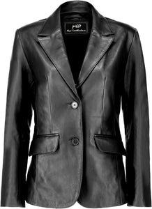 Women's Cognac Lambskin Leather Long Sleeve Jacket
