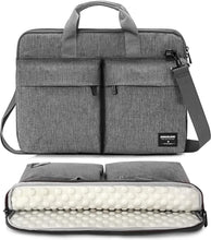 Load image into Gallery viewer, Canvas Black 2 Pocket Top Handle Laptop Bag