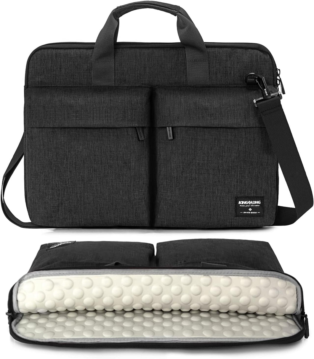 Canvas Black 2 Pocket Top Handle Laptop Bag