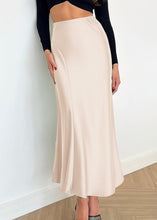 Load image into Gallery viewer, Summer Satin Coffee A Line Maxi Skirt