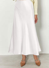 Load image into Gallery viewer, Summer Satin White A Line Maxi Skirt