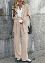 Load image into Gallery viewer, Sophisticated Working Woman Beige Blazer &amp; Pants Suit Set