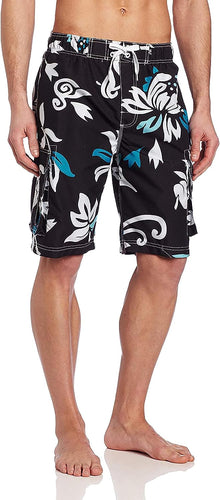 Men's Blue Camo Cargo Style Swim Shorts w/Pockets