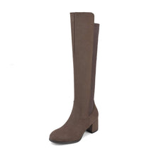 Load image into Gallery viewer, Khaki Pixie Black Knee High Fashion Boots