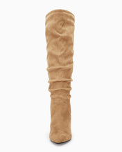 Load image into Gallery viewer, Khaki Slouchy Kitten Heel Wide Calf Boots