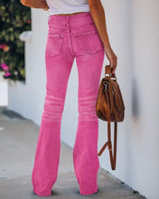 Load image into Gallery viewer, Denim Pink High Rise Boot Cut Jeans