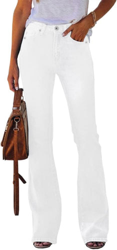 Denim White High Rise Boot Cut Jeans