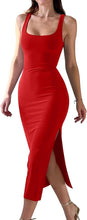 Load image into Gallery viewer, Basic Knit Red Sleeveless Midi Dress