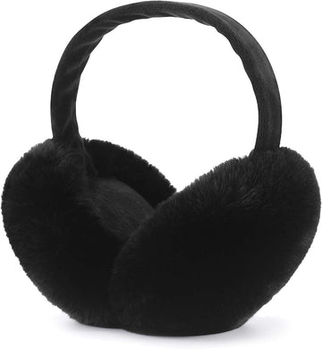 Black Faux Fur Winter Style Ear Muffs