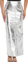 Load image into Gallery viewer, Business Chic Black High Waist Metallic Maxi Skirt