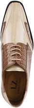 Load image into Gallery viewer, Men&#39;s Oxford Beige Brown Crocodile Lizard Print Leather Dress Shoes
