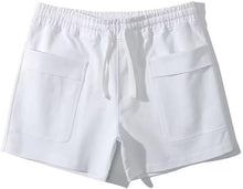 Load image into Gallery viewer, Men&#39;s Drawstring White Pocket Athletic Shorts