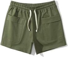 Load image into Gallery viewer, Men&#39;s Drawstring Army Green Pocket Athletic Shorts