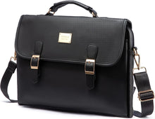 Load image into Gallery viewer, Business Casual Textured Black Shoulder Strap Messenger Style Laptop Bag