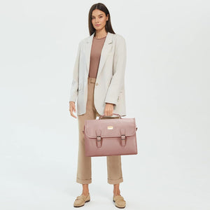 Business Casual Mauve Pink Shoulder Strap Messenger Style Laptop Bag