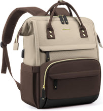 Load image into Gallery viewer, Red/White College Travel Style Work Laptop USB Backpack