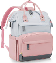 Load image into Gallery viewer, Red/White College Travel Style Work Laptop USB Backpack