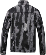 Load image into Gallery viewer, Men&#39;s Pink Dye Classic Ripped Denim Long Sleeve Jacket