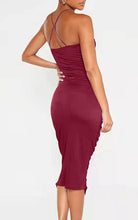 Load image into Gallery viewer, Hampton Chic Red Ruched Sleeveless Midi Dress
